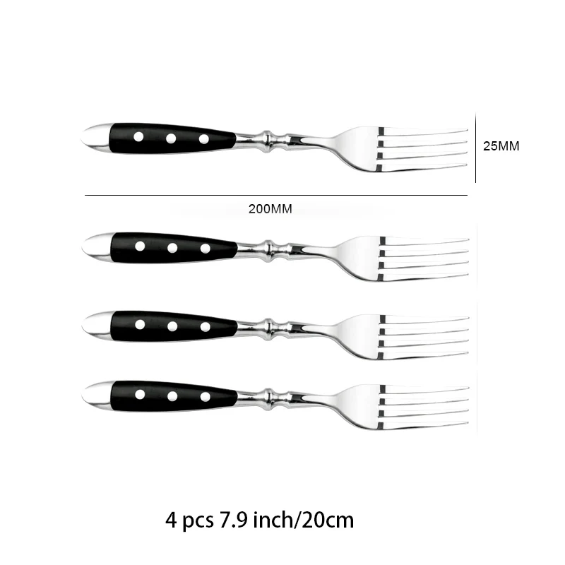 Cubiertos clásicos y elegantes de acero inoxidable, juego de 4/6/8 piezas, cuchillo deportivo de , cuchillo para carne con horquilla completa, juego de cubiertos creativos: Morado
