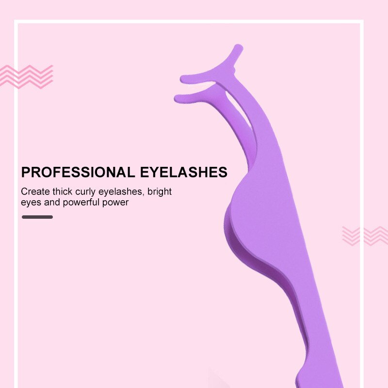 Manooby Stainless Steel Eyelash Tweezers False Eyelashes Applicator Eyelash Extension Curler Nipper Auxiliary Clamp Makeup