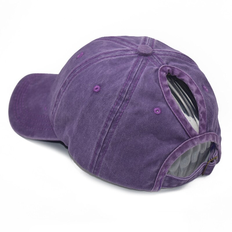 Dames baseballpet met paardenstaartgat zonneklep outdoor sportpet fou 99: Cyaan paars