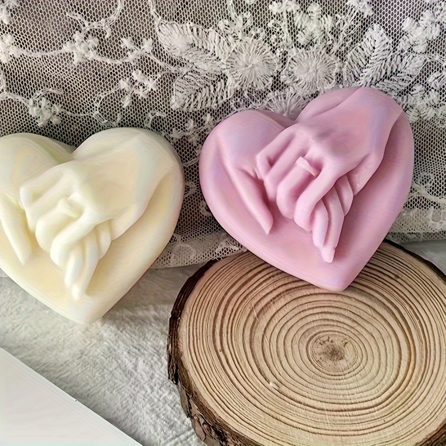 Moldes de velas de silicone em forma de coração 3D - perfeitos para proposta DIY, dia dos namorados, cera de aromaterapia, sabonete caseiro