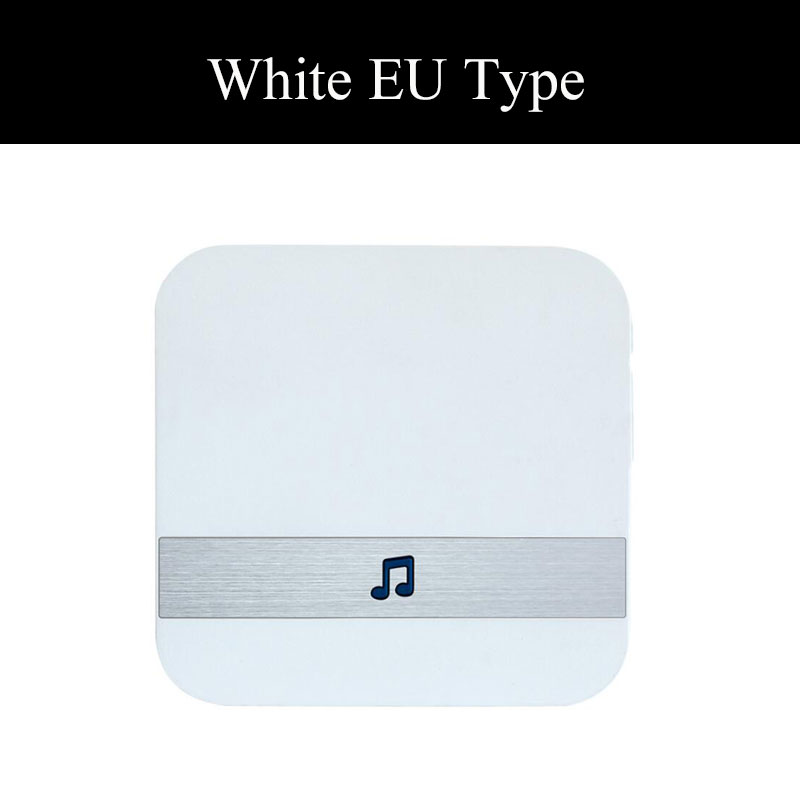 Wireless Doorbell Receiver Wi-fi Ring Bell AC 90V-250V 110dB EU/US Plug 433.92MHz 52 Chimes Optional: White EU Type / US Plug