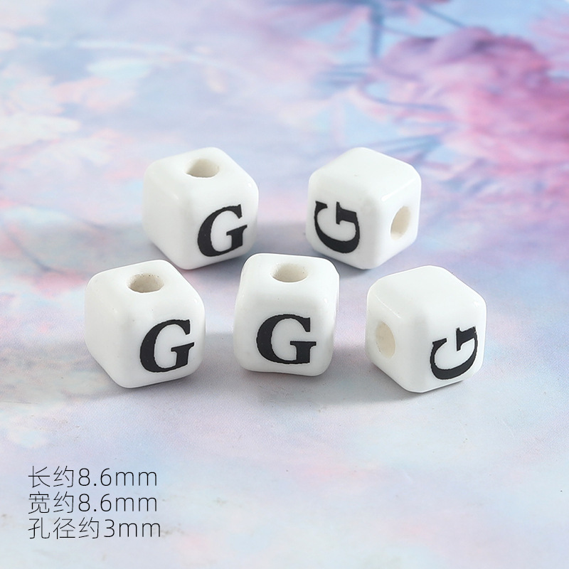 8mm Keramik Buchstabenperlen Diy Schmuck Armbänder Handgefertigtes Accessoire 5/10 Stück: Gelb / 2MM