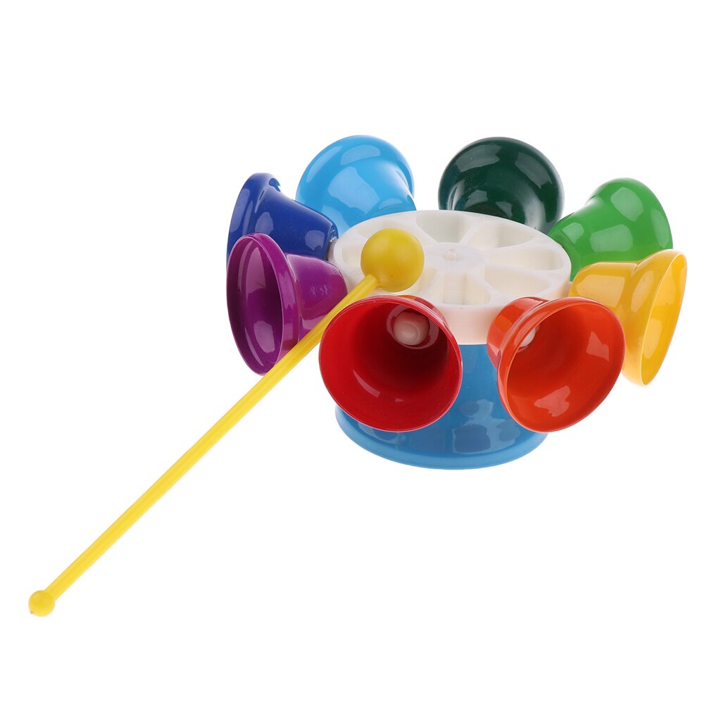Farverig 8 note håndklokke håndklokke musikalsk percussion instrument legetøj til børn