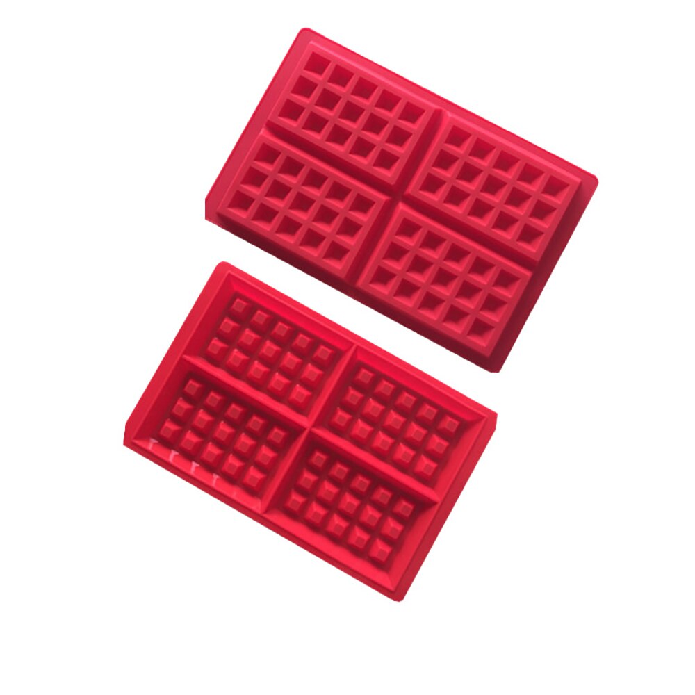 4 Grid Waffle Mold Kitchen Silicone Rectangular Waffles Pan Cake Baking Mould Waffle Tray