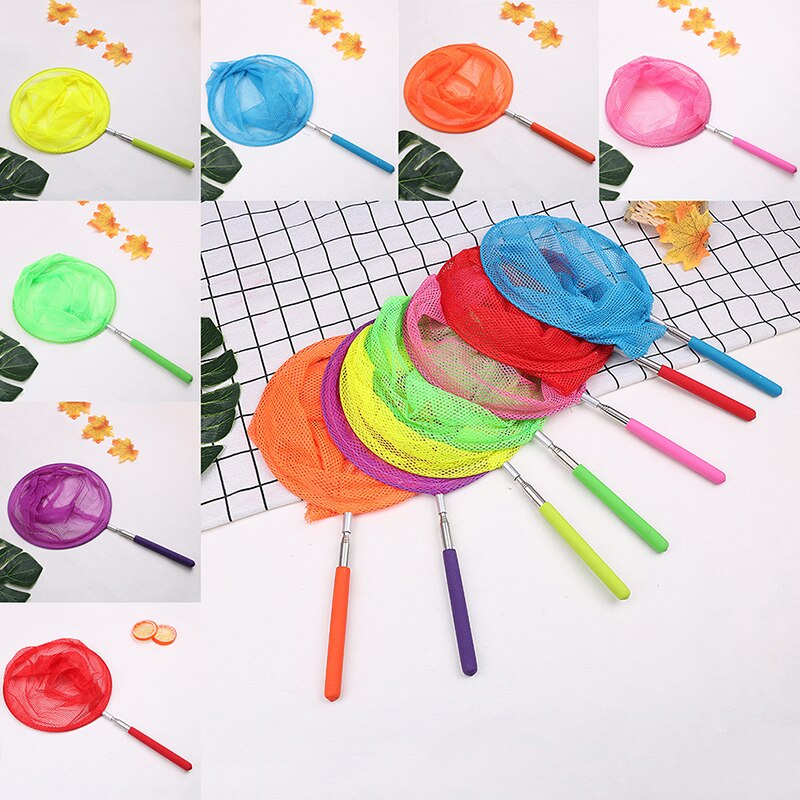 1 Piece Colorful Kids Telescopic Butterfly Net Extendable 34 Inches and Anti Slip Grip Perfect for Catching Bugs Insect