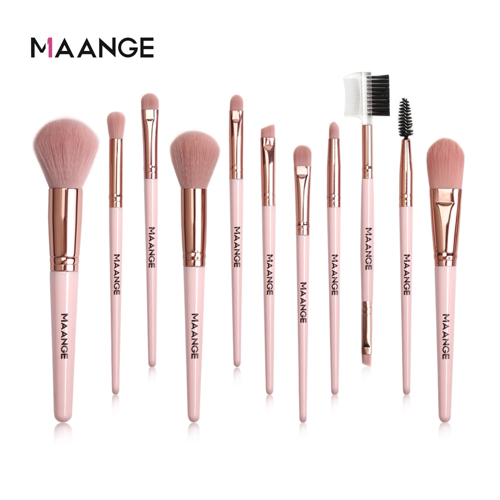 Maange conjunto de pincéis de maquiagem, 7/11 peças, pó, base, sombra, blush, kit de pincel de maquiagem, beleza dos olhos, viagem ferramenta cosmética,