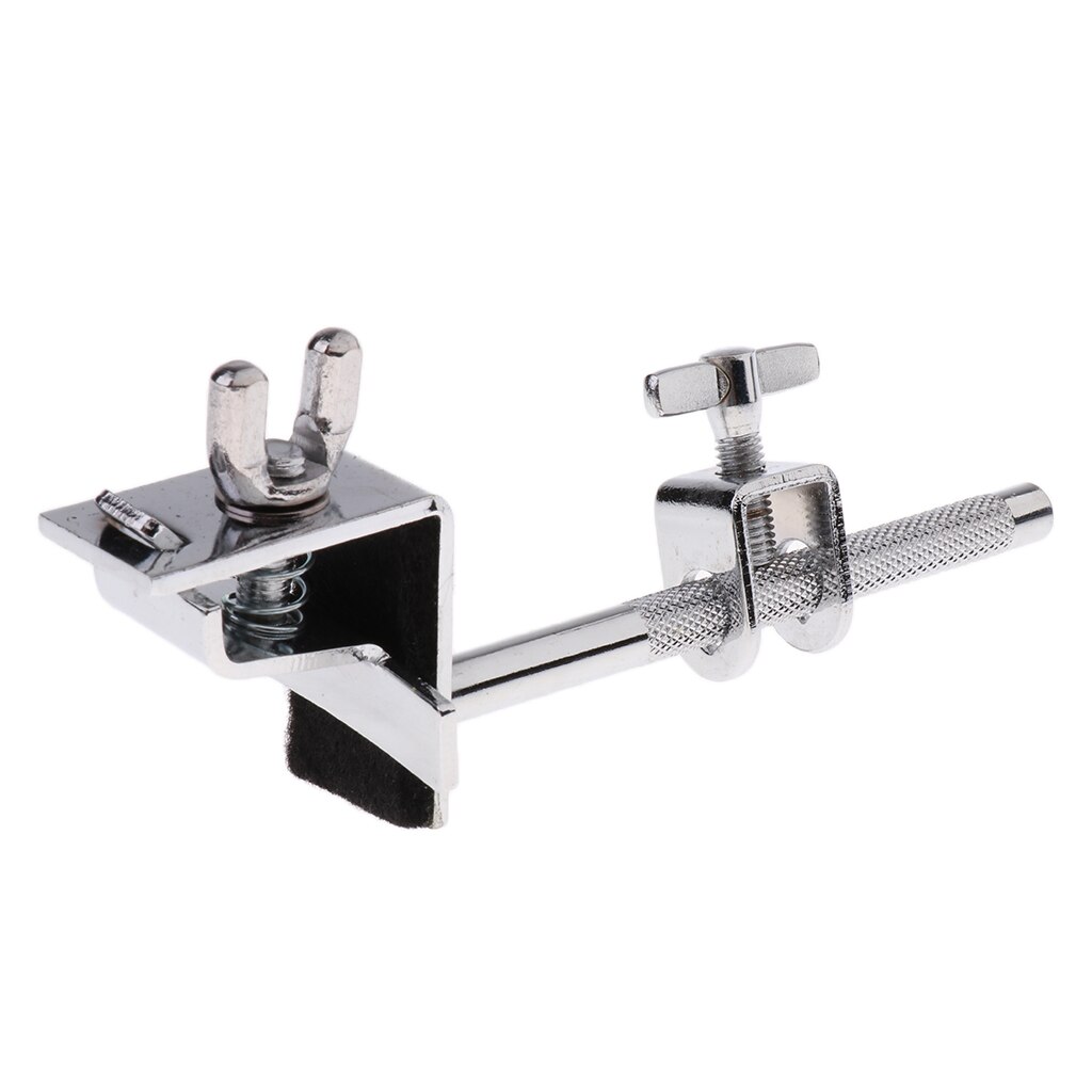 Adjustable Standard Drum Cowbell Mount Holder Clamp for Bass Drum Hoop Silver
