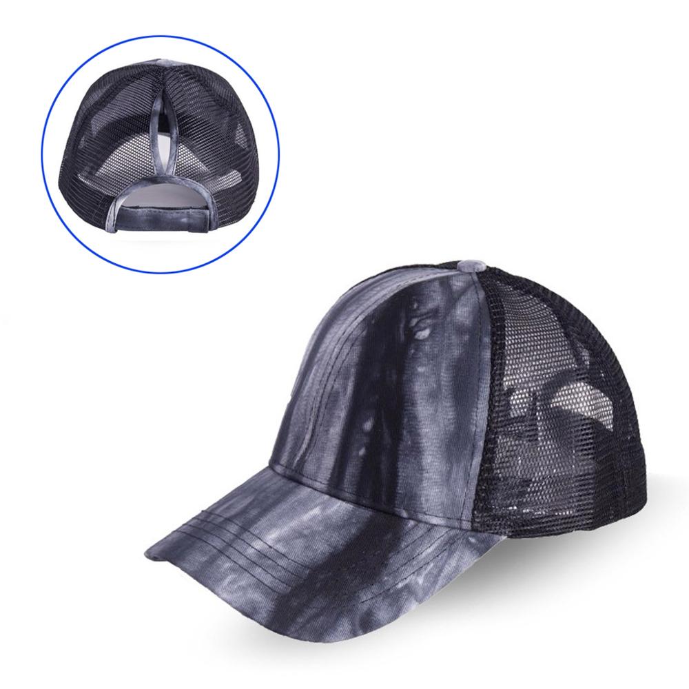 Ponytail Baseball Cap Messy Bun Hats For Women Washed Cotton Snapback Caps Ladies Casual Summer Sun Visor Outdoor Hat: Black 1