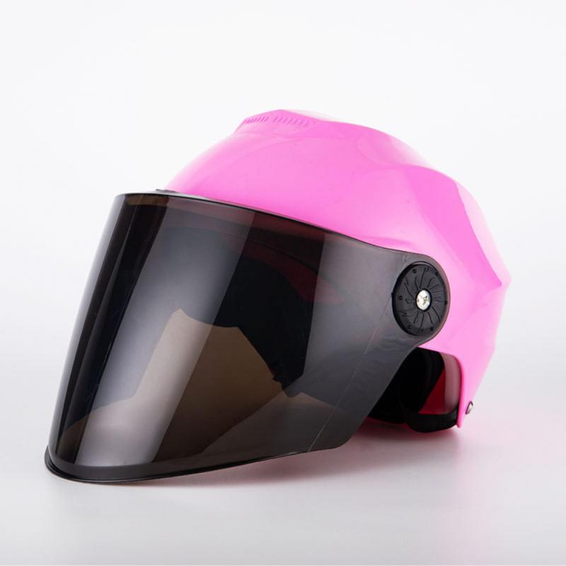 Motorcycle Helmets Electric Bike Helmet Light Sunscreen Half-covered Helmet Summer Scooter MTB Moto Riding Helmets: 04 pink