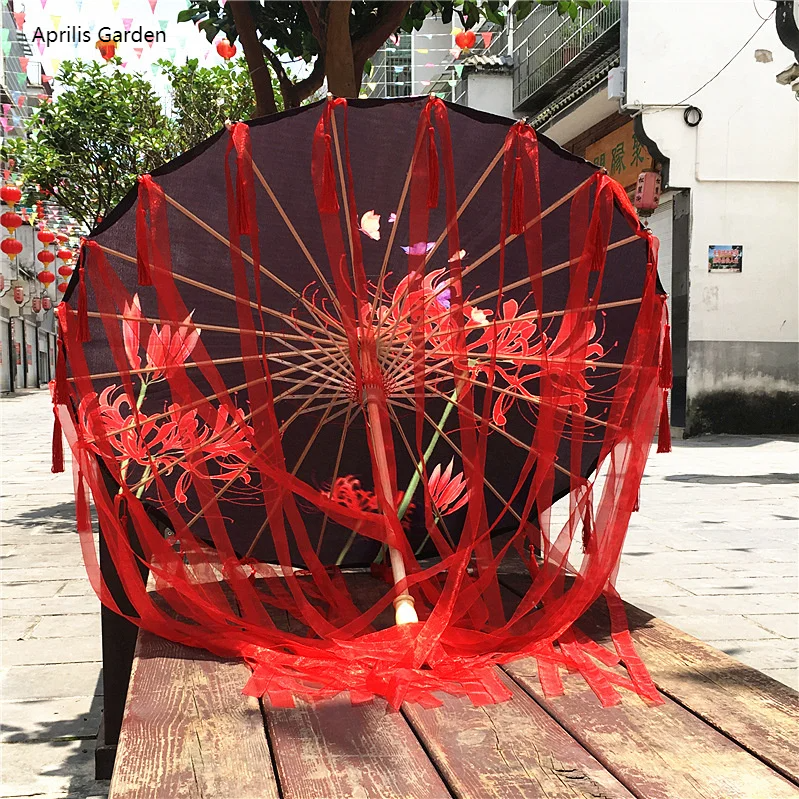 Paraguas de encaje para actuación de danza china, Paraguas de papel al óleo Hanfu clásico, Paraguas antiguo de hadas, Paraguas Inverso El Principito