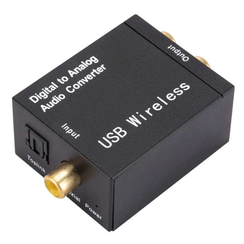 Convertidor de Audio Digital a analógico USB, señal Coaxial de fibra óptica a DAC analógico Spdif estéreo, Decodificador amplificador RCA Jack de 3,5 MM: ROJO