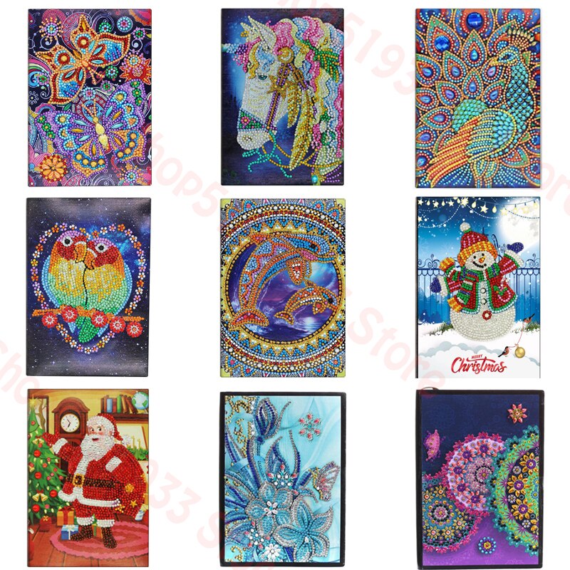 A5 Notebook DIY Special Shaped Diamond Painting Notebook Butterfly flower Diary Book Embroidery Diamond Cross Stitch