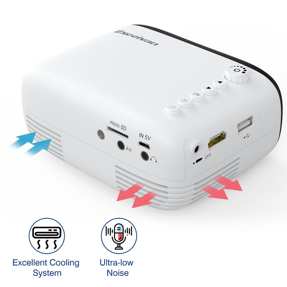 Exquizon YG200 LED proyector portátil 3,5mm 320x240 HDMI USB Mini YG320 PK YG300 proyector DE LA CASA reproductor de medios
