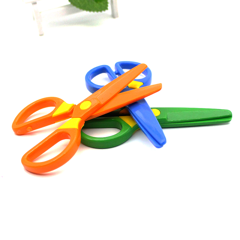 1 stuk mini veiligheid ronde hoofd vol plastic schaar student kinderen papier-cut kinderen speelgoed supply kleuterschool