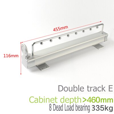 Top Mounted Sliding Pull Out Pull-out Closet Wardrobe Cloth Hanger Rack 25/30/35/40/45/50CM Heavy Duty Retractable Closet: Silver 455mm