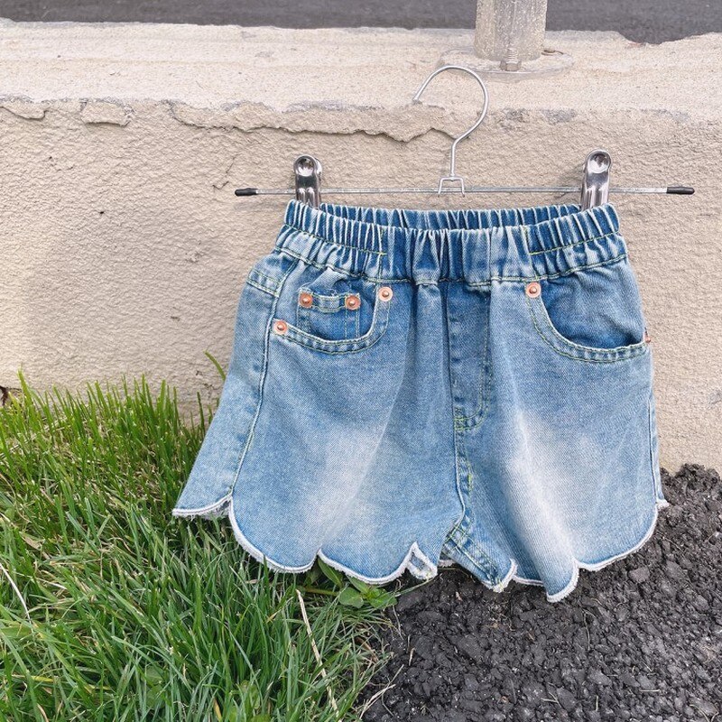 Pantaloncini di jeans Purfle estivi per ragazze pantaloncini di jeans stile Designer pantaloncini per bambini vestiti per ragazze abbigliamento per bambini da 2 a 7 anni