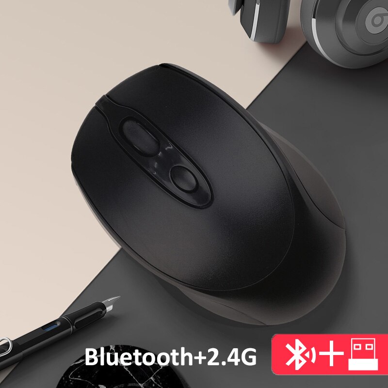 Ładowanie bezprzewodowa mysz wycisz komputer stacjonarny komputer przenośny ogólne biuro bezprzewodowa mysz Bluetooth dla Apple Macbook Air Xiaomi Pro: Bluetooth Black