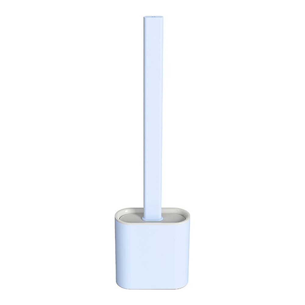 Cepillo de limpieza de inodoro con mango largo, brocha para Base de maquillaje, Material repelente al agua, herramienta de limpieza de baño: Blue