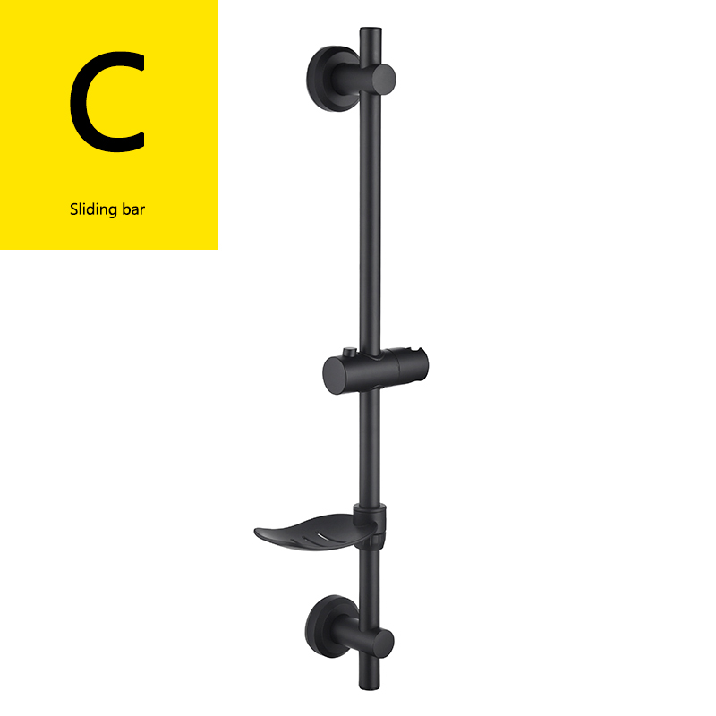 Stainless Steel Chrome Adhesive Sliding bar with Adjustable Height Hand Held Shower and Soap