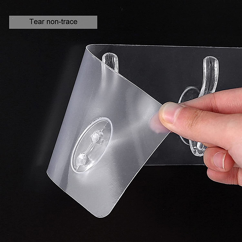 Transparante Zelfklevende Kapstok Wandmontage 3/5/6 Standaard Haken Muur Kapstok Hangers Voor Badkamer Keuken Closet organizer