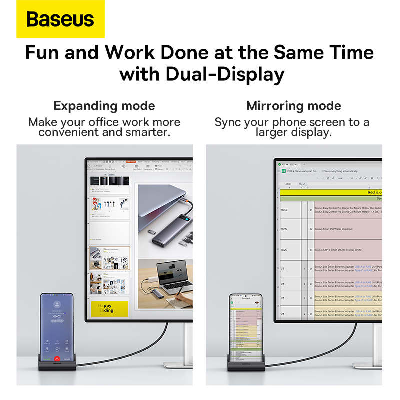 Baseus USB C HUB Dex Station to USB 3.0 HDMI-compatible USB HUB for Samsung S20 Note 20 Huawei P40 Mate 30 Type C Dock Station