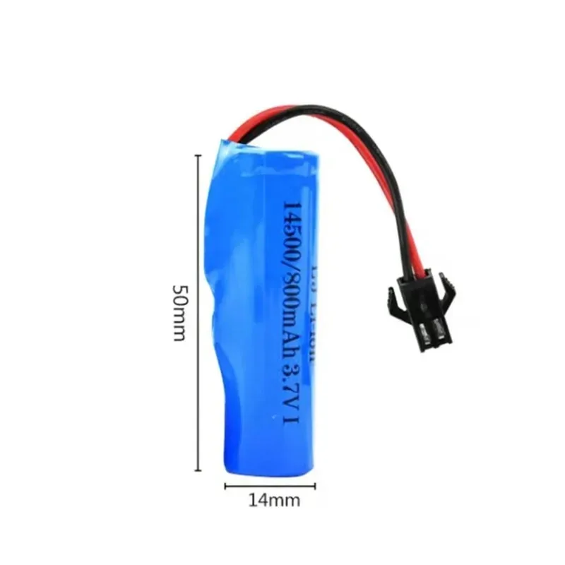 3.7V 800mah 14500 AA Batteria ricaricabile per giocattoli telecomandati Elicottero auto Treno Moto Batterie per auto giocattolo con spina SM