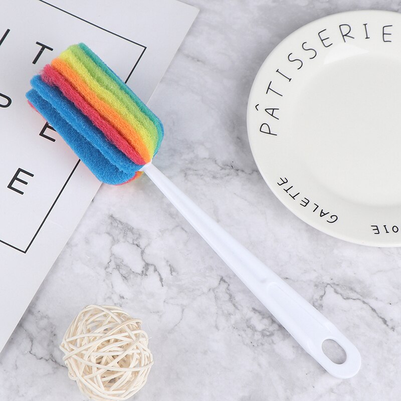 Garrafa de água destacável copo caneca de vidro lavagem esponja limpeza escova purificador com alça utensílios de limpeza escova de vidro novo