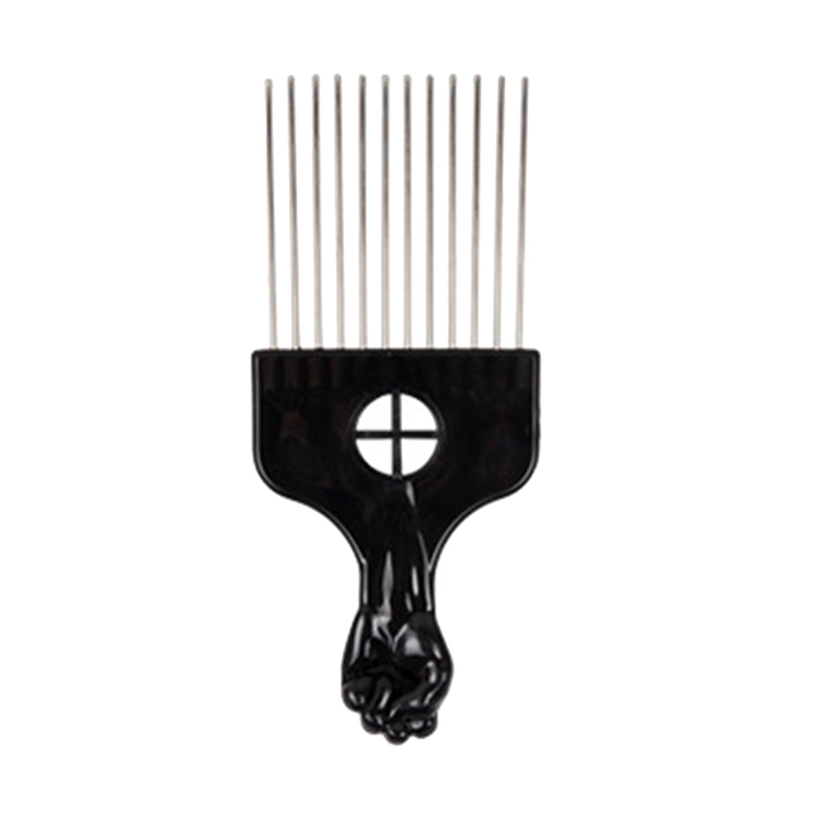 Hair Pick Comb Metal Afro American Comb Brush Hairdressing Styling Tool Braid for Home Use Metal Tool Hair Pick Hair Styling: Type 4