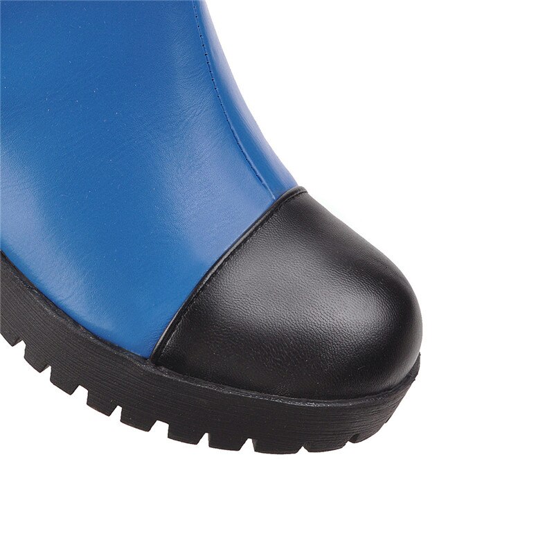 MORAZORA offre spéciale pu cuir genou bottes hautes simple med talons bout rond hiver garder au dames chaussures femmes bottes
