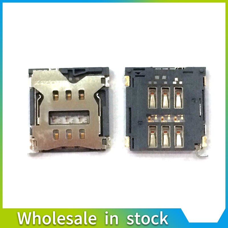 100% Replacement 2pieces sim card socket holder reader socket tray slot module for iphone 4 5 6.