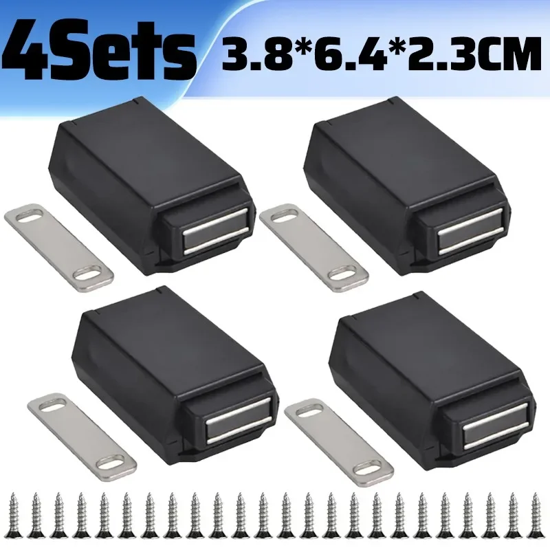 1/4set Magneet Kastdeur Uitsmijter Garderobe Vangsten Meubeldeur Stopt Zware Push Onzichtbare Lade Magneet Lock hardware: Oranje
