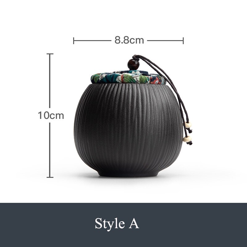 TANGPIN ceramic tea caddies black vintage tea canister chinese kungfu tea accessories: Style A