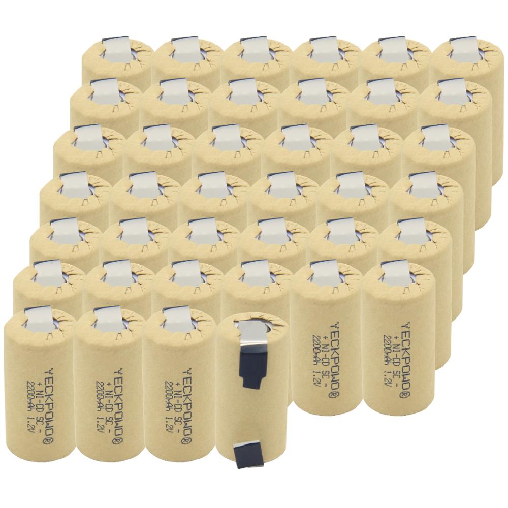 NICD-Cinta de soldar de batería sub C, 2200mAh, baterías SC, hojas de níquel, 1,2 V, recargable para destornilladores, herramientas eléctricas para B & D
