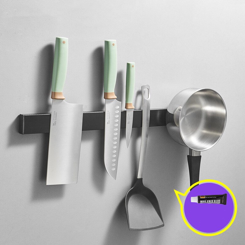 304 Stainless Steel Chef Knives Storage Organizer Wall Mounted Magnetic Knife Holder Magnet Kitchen Utensil Rack knife stand