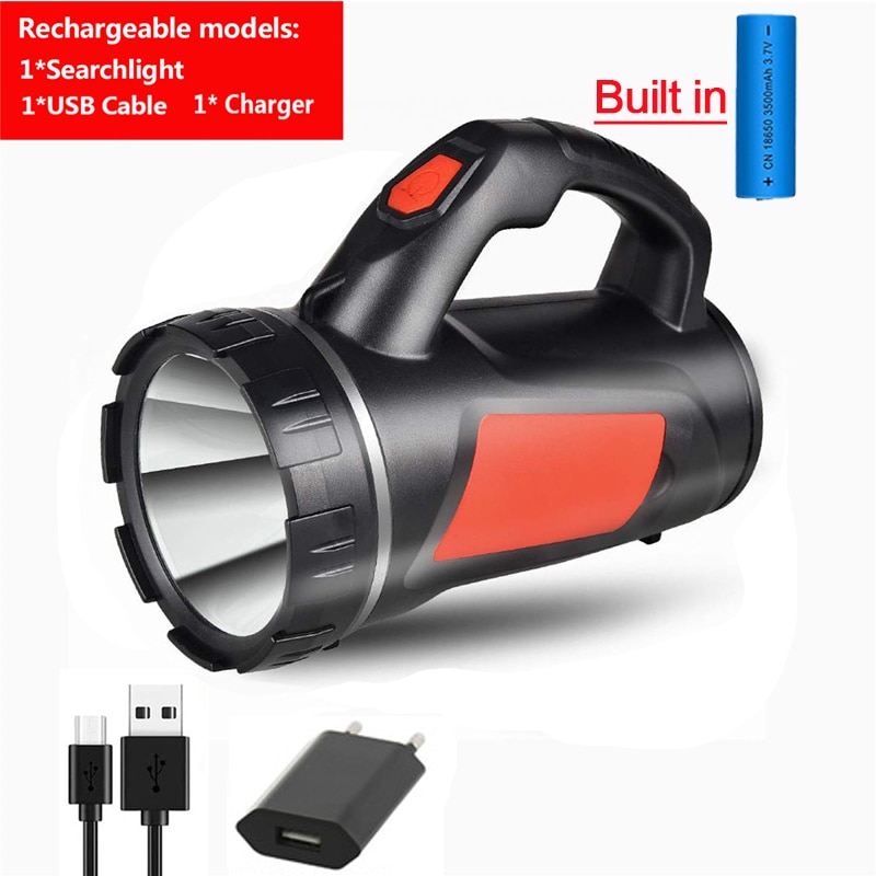 280W Long Use LED Torch Camping Water Resistant Search Light Powerful Lantern With Side Night light Handle Spot Lamp 18650: Type H