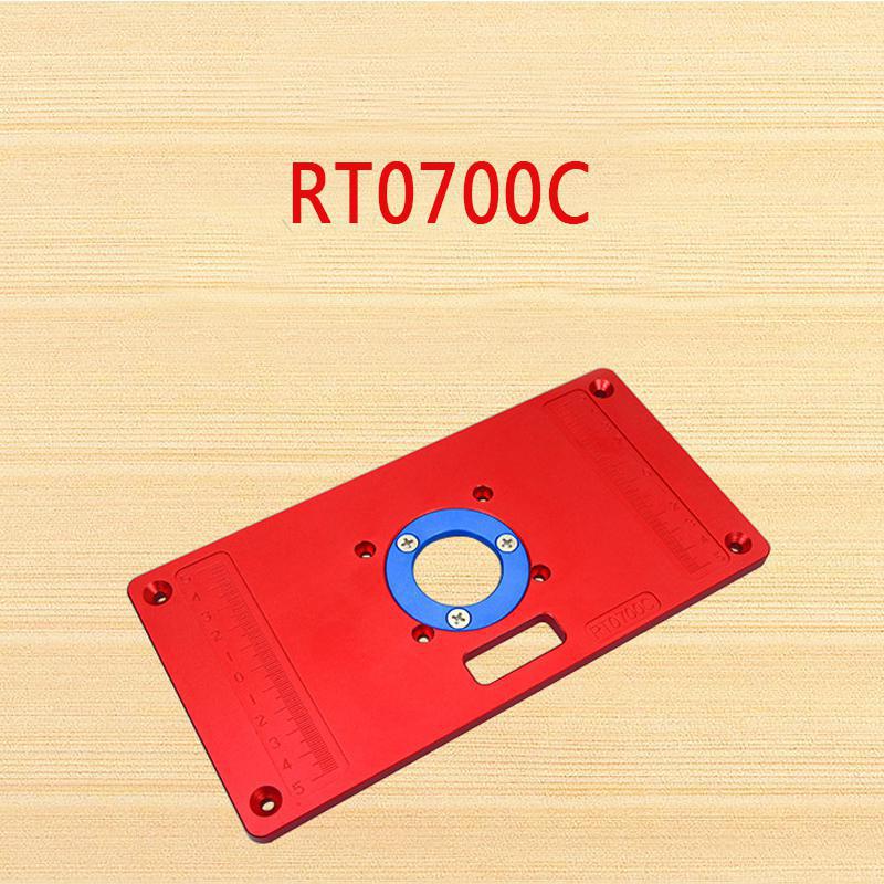 1PC Aluminum Router Table Insert Plate w/ 2 Router Insert Rings for Woodworking Benches Router RT0700C