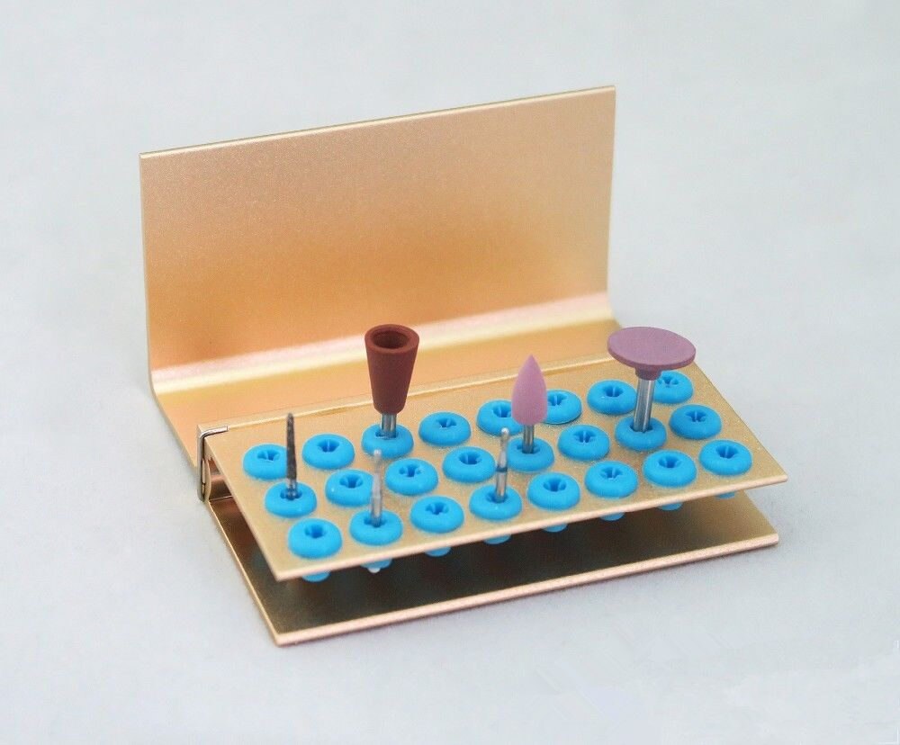 Fraises dentaires FG, 24 trous, 3 pièces, désinfection, support à Autoclave, blocs de silicone