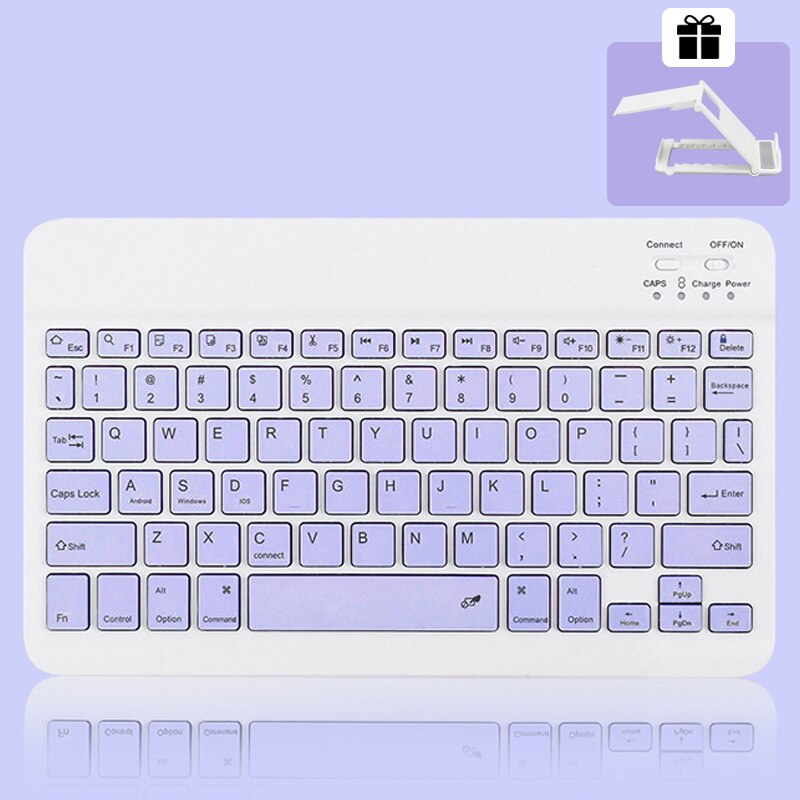 Voor Ipad Toetsenbord Draadloze Bluetooth Toetsenbord Teclado Tablet Voor Ipad Xiaomi Samsung Huawei Tablet Android Ios Windows: Purple A