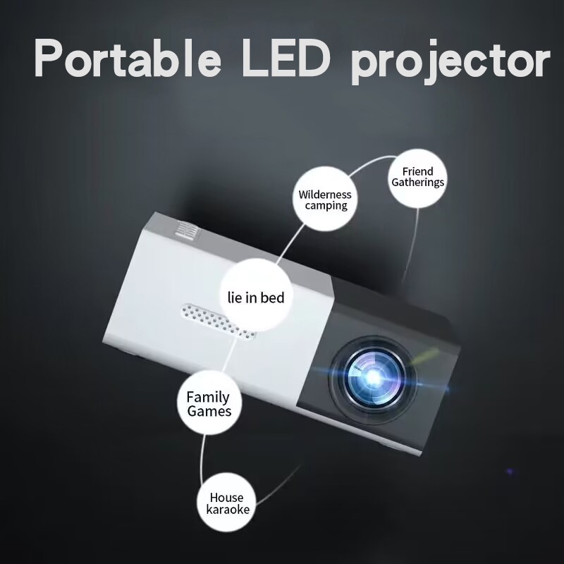 YG300 mini proiettore portatile proiettore collegato al telefono cellulare ad alta definizione, USB, supporto SD, esterno, proiettore domestico