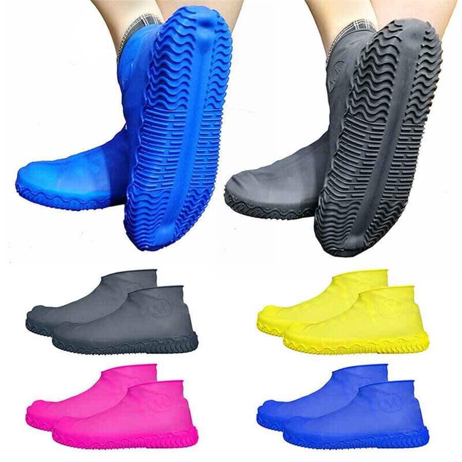 Couvre-Chaussures Imperméables Réutilisables - 4 Paires Latex Antidérapant - Taille 38-46 Unisexe