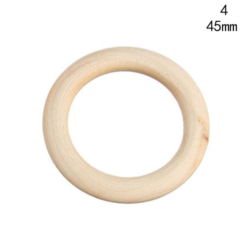 1 pc 25mm-60mm baby naturligt træ odontoprisis ringe træfarve halskæde armbånd gør-det-selv håndarbejde håndværk mjg 6952: 45mm