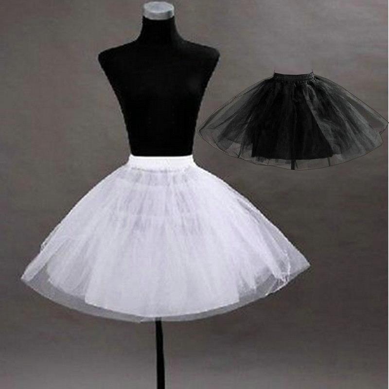 White Black Short Petticoats Tulle Petticoat Crinoline For Girls Tutu Skirt Ball Gown Underskirt Jupon-mariage Wedding Petticoat