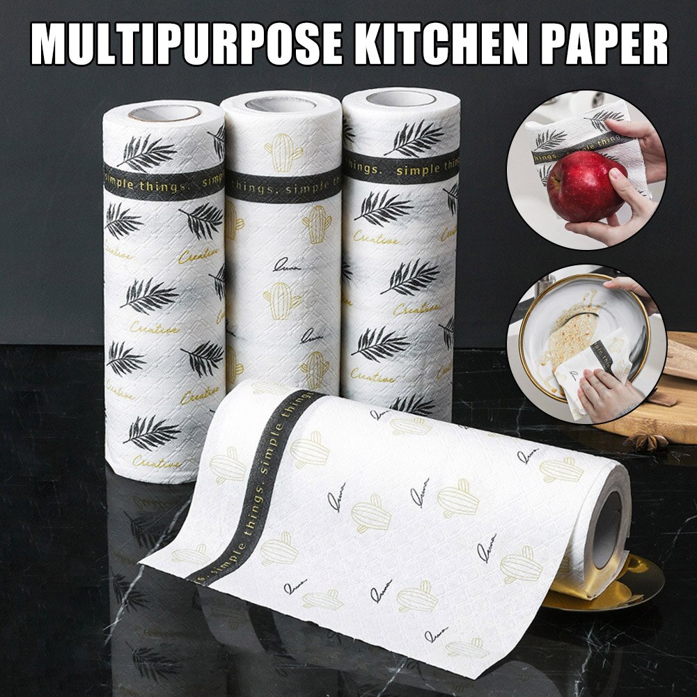 Kitchen Paper Towel Wet Dry Use Cleaning Cloth Reusable Strong Oil-absorbing Tissue FP8