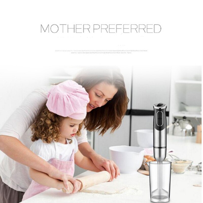 4-in-1 Blender Mixer Stainless Steel 750-1500W Immersion Hand Stick Vegetable Meat Grinder 500mlChopper Whisk 800ml Smoothie Cup