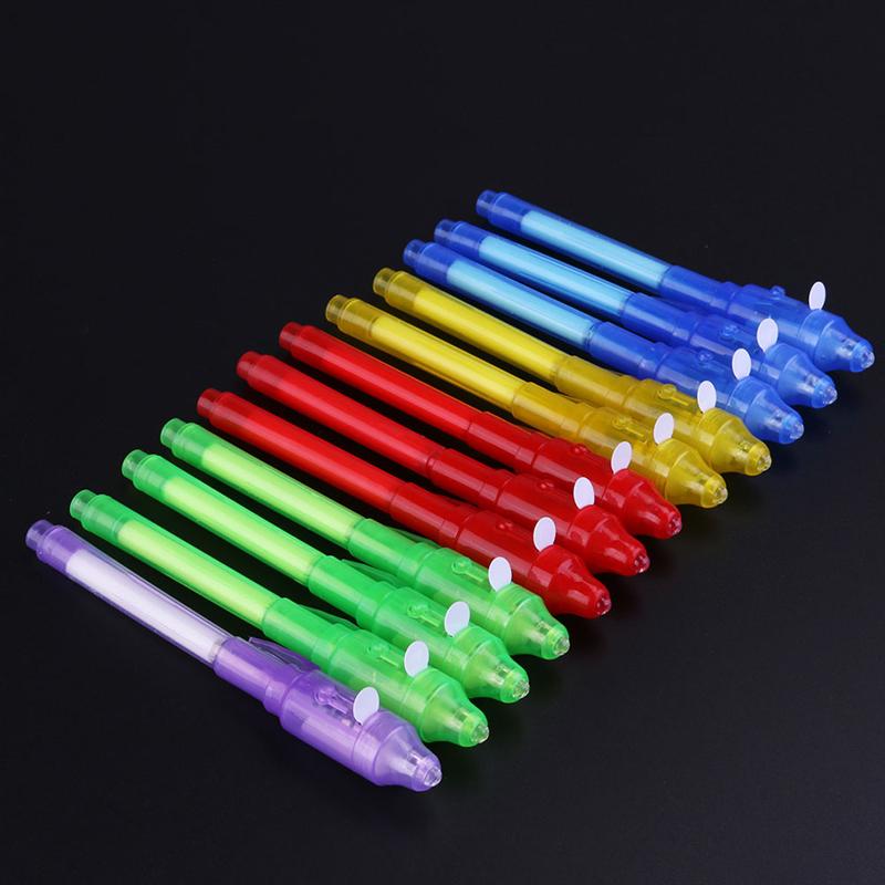 Stylo Invisible de couleur claire pour enfants, outil d'écriture drôle, couleur mixte, 10 pièces