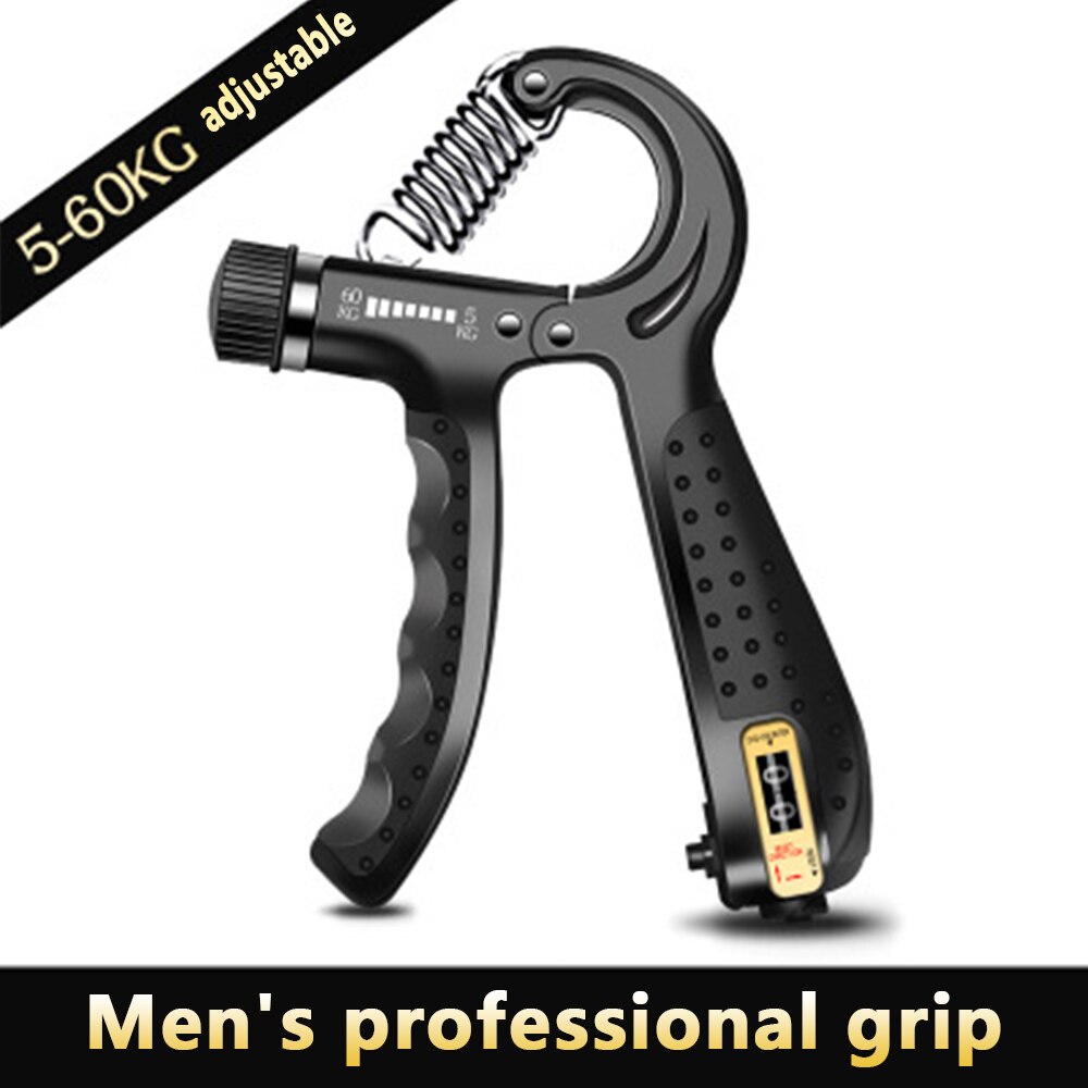 Gym Fitness Hand Grip Men Adjustable Finger Heavy Exerciser Strength for Muscle Recovery Hand strengthener Gripper Trainer: Dark Gray