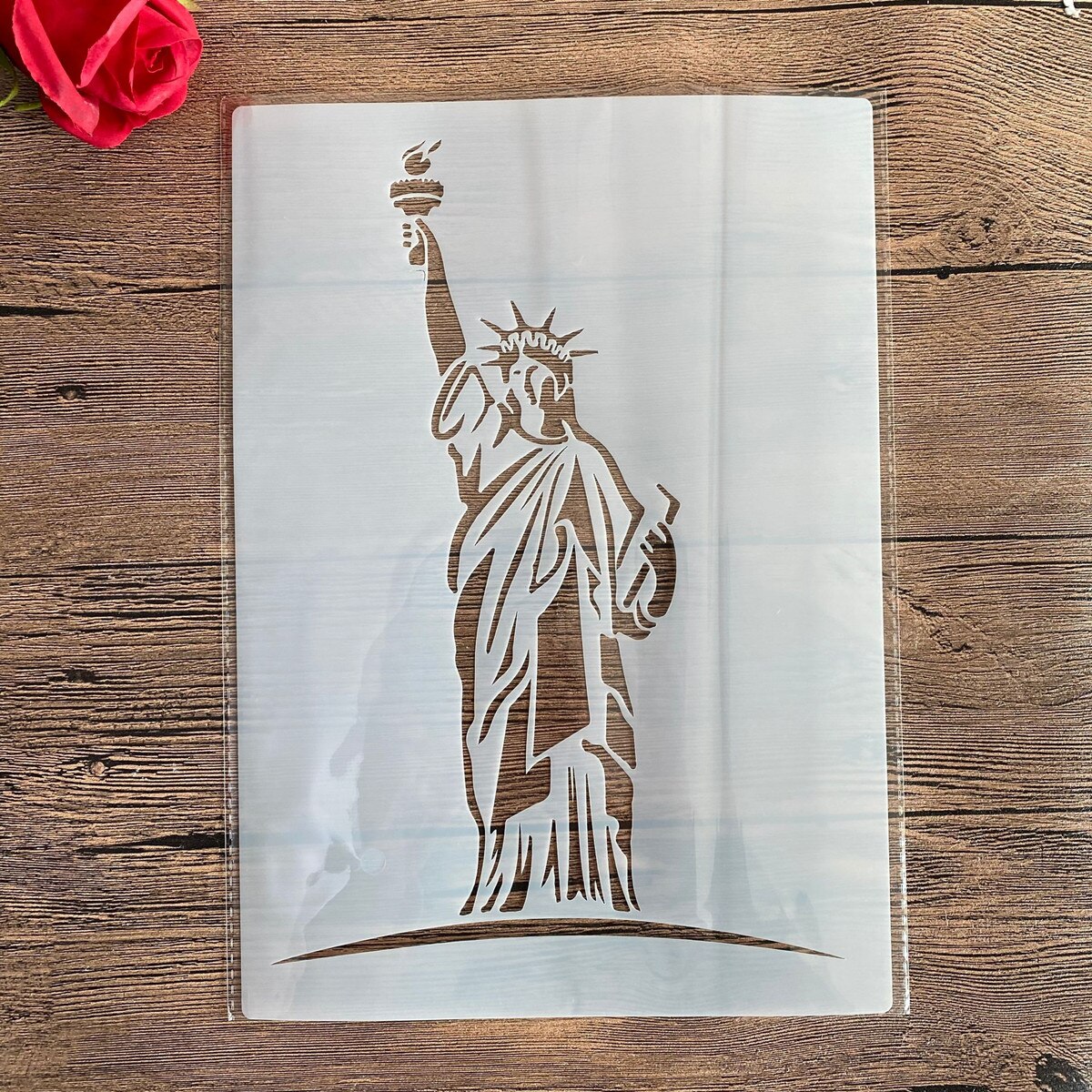 A4 size Stencil for Wall Painting Scrapbooking Stamp Album Decorative Embossing Craft Paper DIY Liberty goddess Stencils