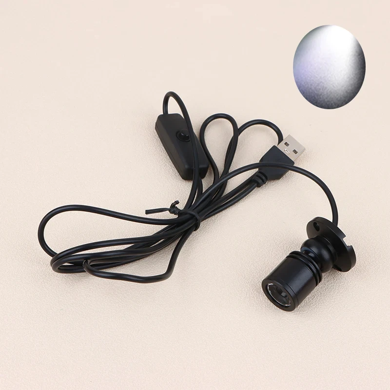 Mini led-spotlight med 3w smykkedisplays og  dc5v med kontakt, usb-interface, butiksskab, legetøjsdekoration, fokuslys til skrivebordet: Foranderlig