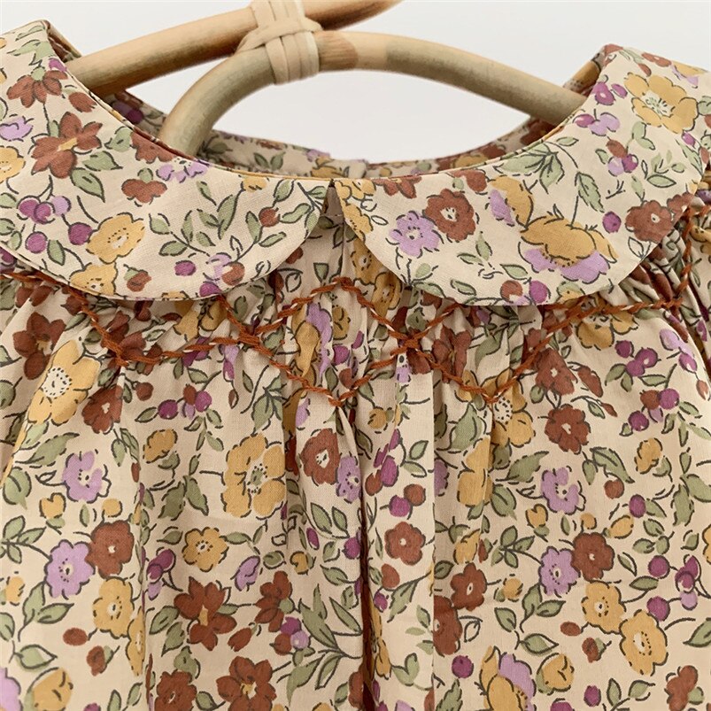 Vintage Pasgeboren Baby Meisjes Blouse Pompoen Kleur Bloemen Lange Mouwen Petal Kraag Shirt Voor Meisjes Tops Kinderen Truien