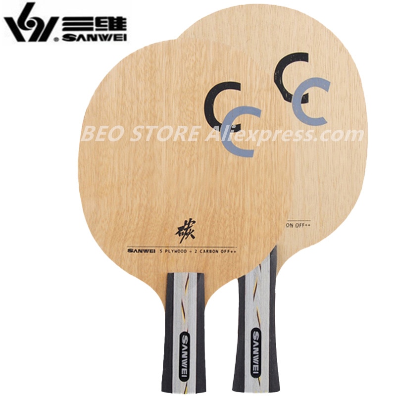 Sanwei cc bordtennis klinge 5 træ +2 carbon off++ træning uden boks ping pong ketcher bat paddle tennis de mesa